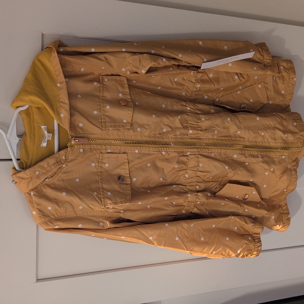 Tahari Kids Mustard Polka Dot Raincoat